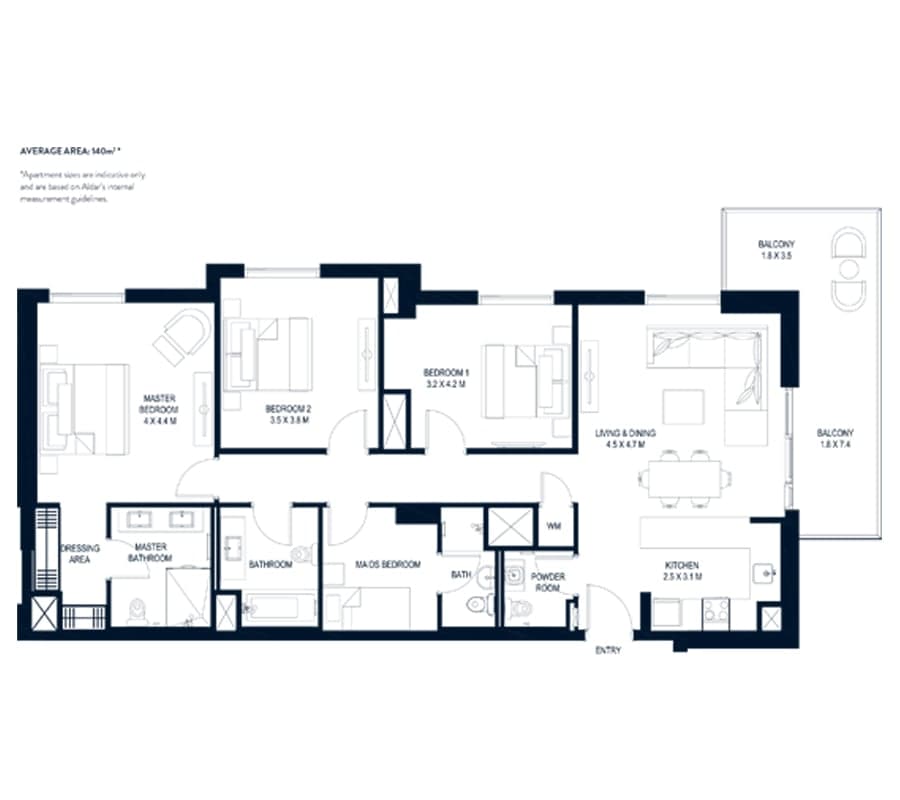 Water's Edge apartments floor plan 2
