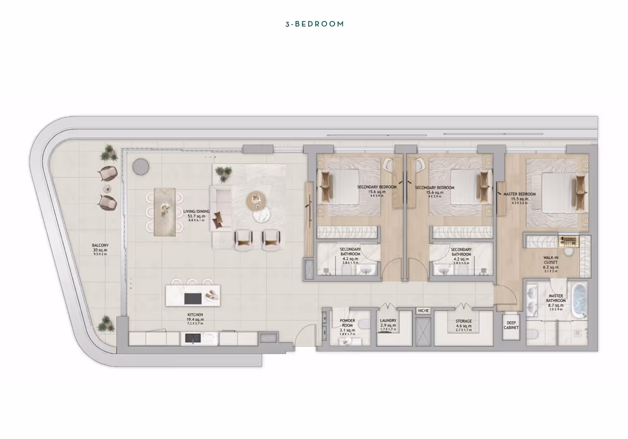 Fahid Beach Residences apartments floor plan 3