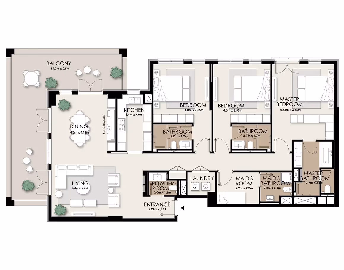 Nawayef Park Views apartments floor plan 3