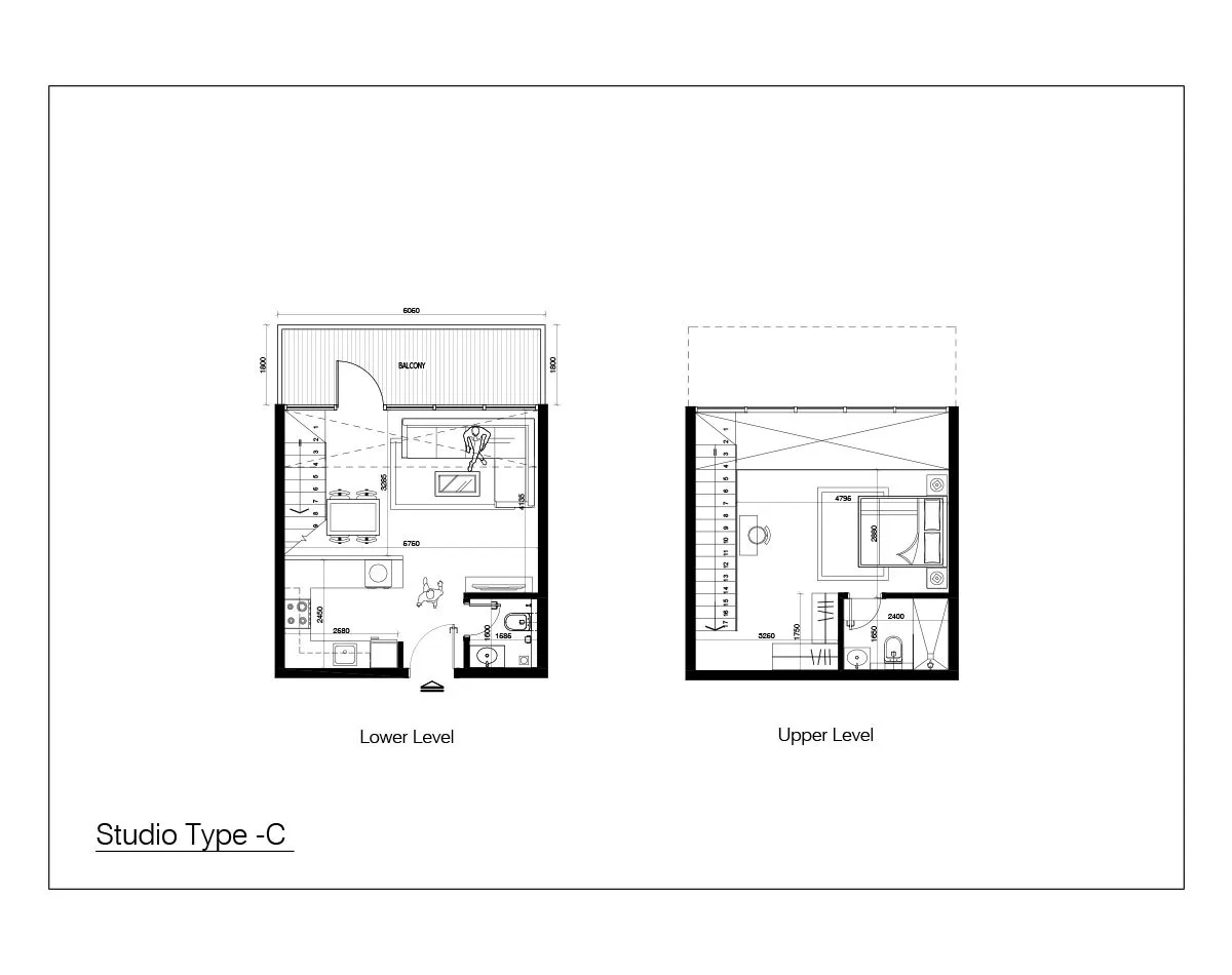 Al Raha Lofts Two apartments floor plan 2
