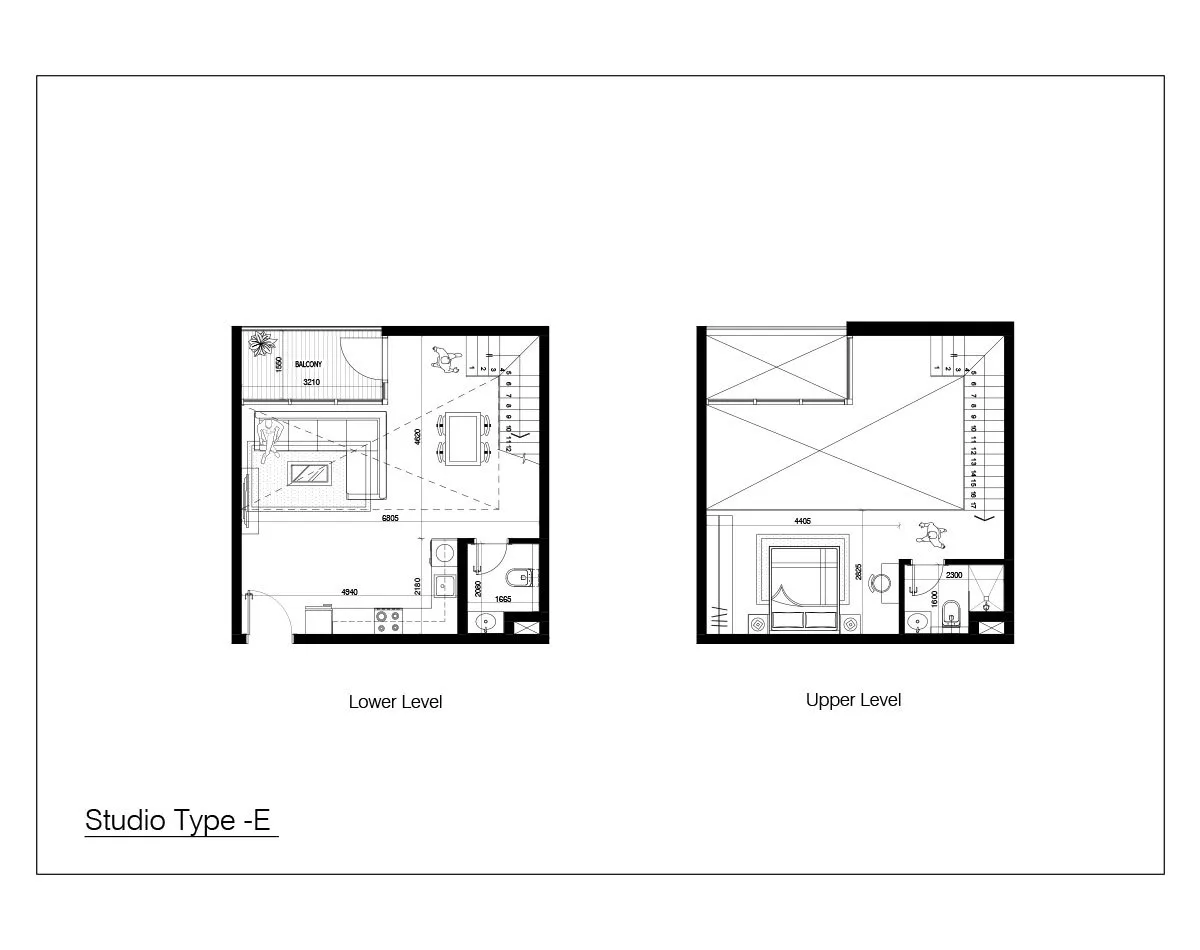 Al Raha Lofts Two apartments floor plan 3