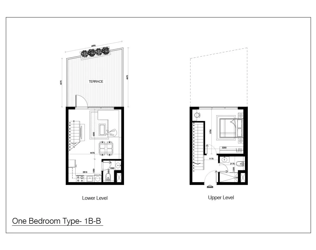 Al Raha Lofts Two apartments floor plan 4
