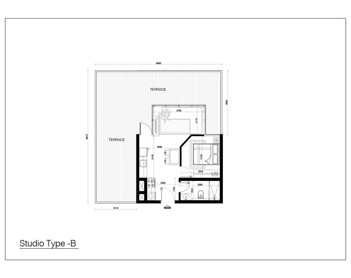 Al Raha Lofts Two apartments floor plan 6