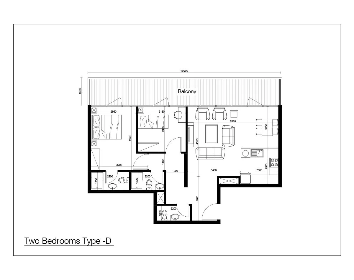 Oasis Residences Two apartments floor plan 1