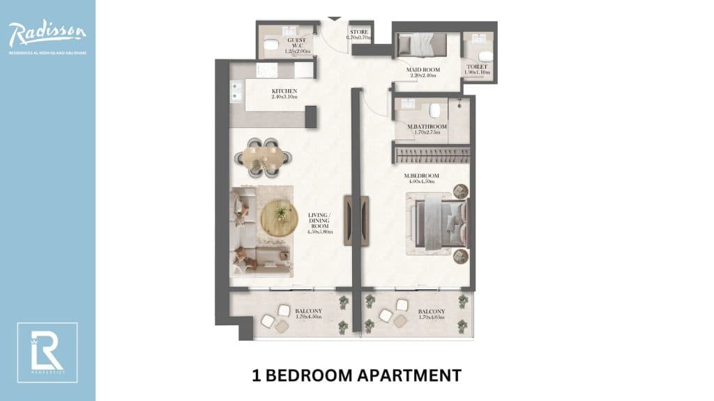 Radisson Blue Residences apartments floor plan 1