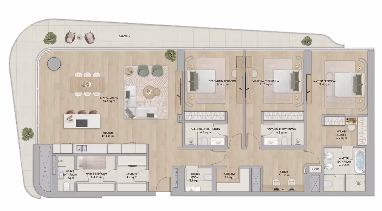 Mamsha Gardens apartments floor plan 3