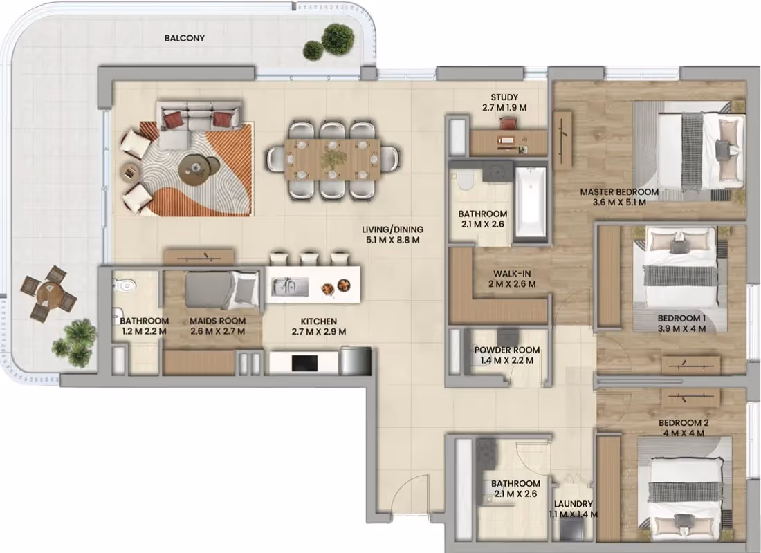Nouran Living apartments floor plan 1
