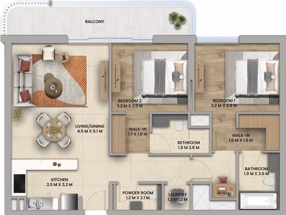Nouran Living apartments floor plan 3