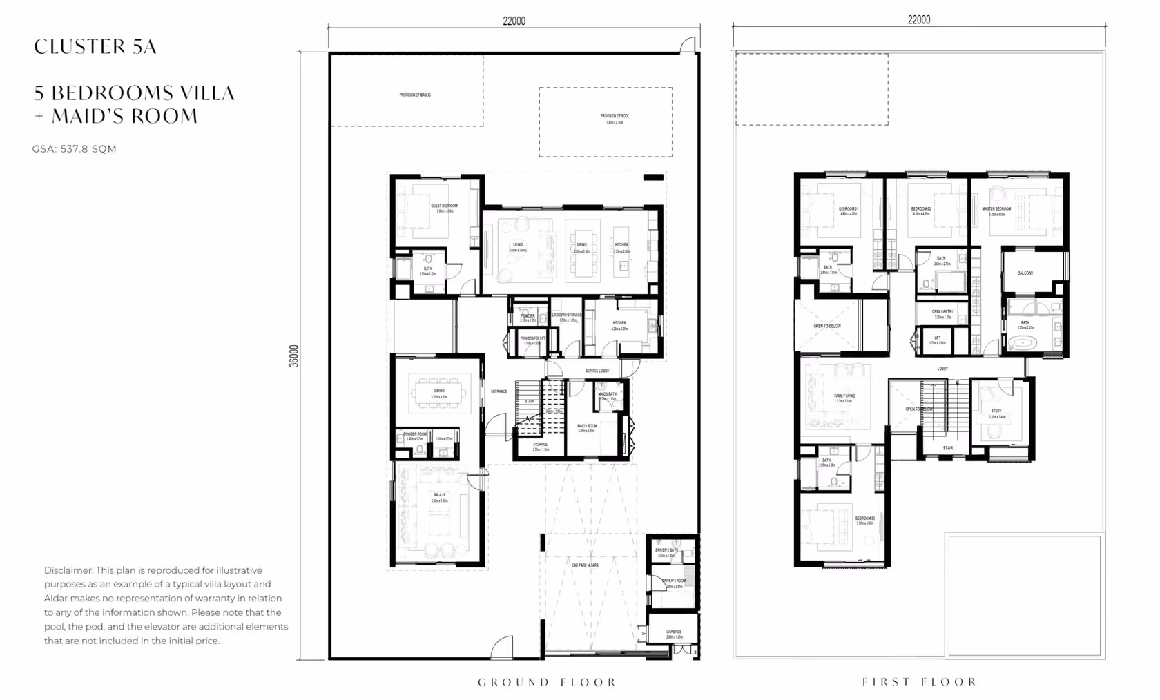 Saadiyat Lagoons villa floor plan 1
