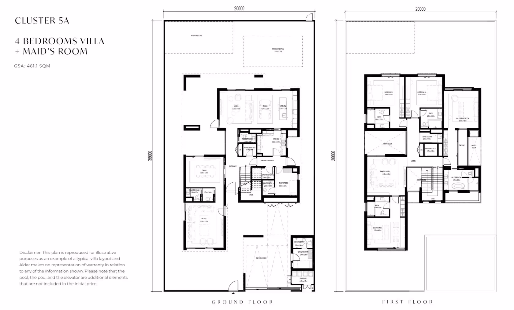 Saadiyat Lagoons villa floor plan 2