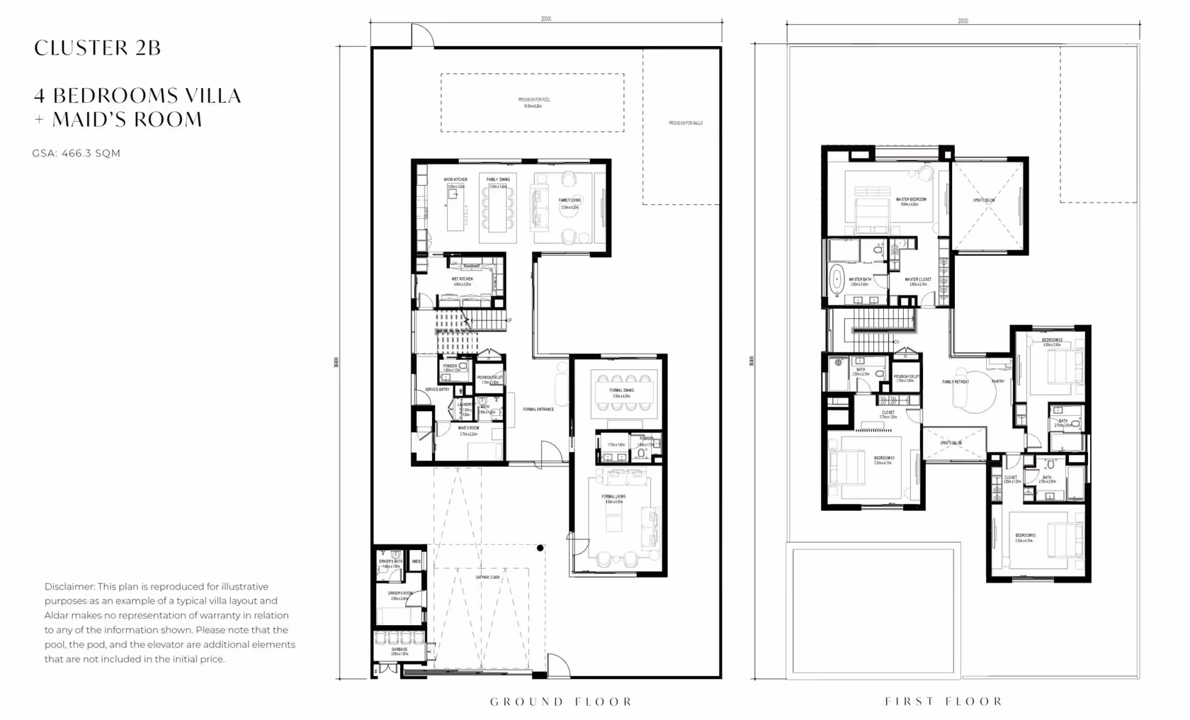 Saadiyat Lagoons villa floor plan 3