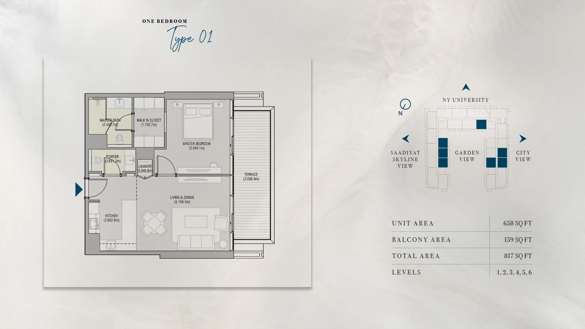 Vida Residences Saadiyat Island apartments floor plan 1