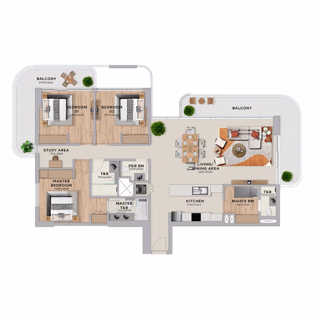 Yas Living apartments floor plan 4