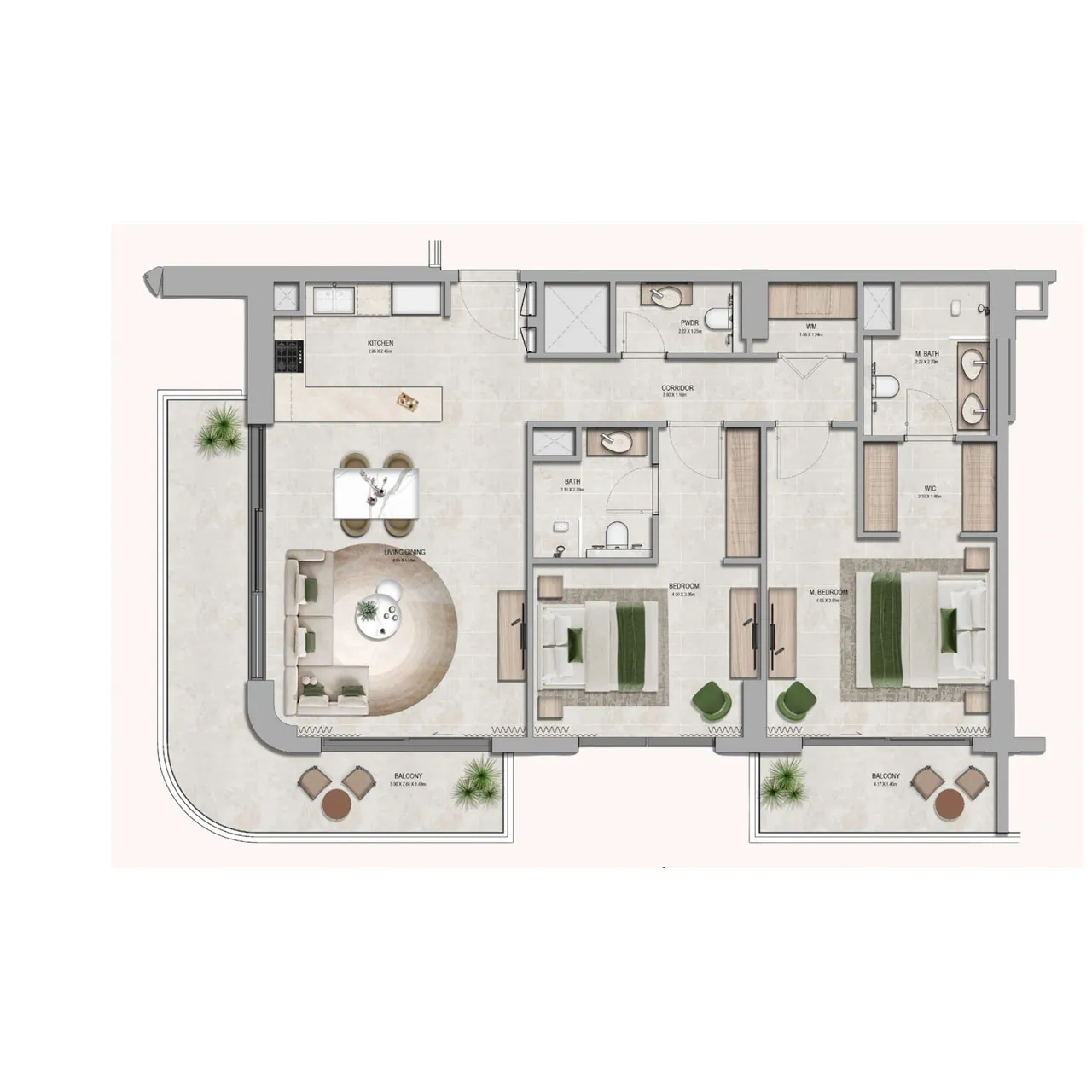 Yas Riva Residences apartments floor plan 1
