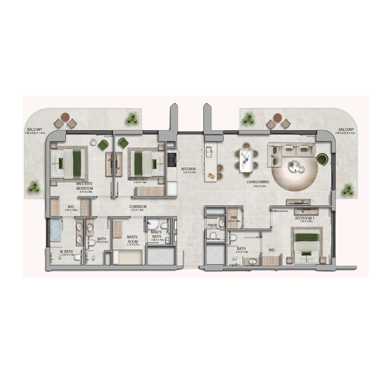 Yas Riva Residences apartments floor plan 3